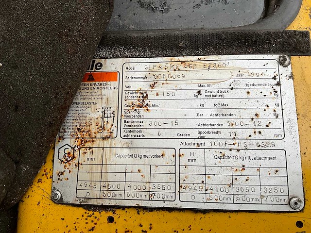 1998 yale glp45mf vorkheftruck - afbeelding 8 van  16