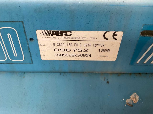 1999 abac lt150 luchtcompressor - afbeelding 6 van  8