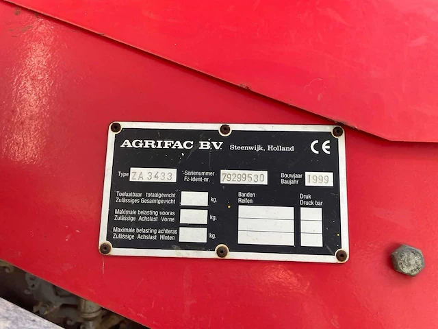 1999 agrifac za 3433 - veldspuit 33mtr. - afbeelding 33 van  33