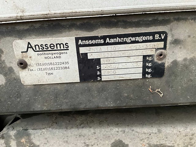 1999 anssems ds3 schammel aanhangwagen - afbeelding 10 van  18