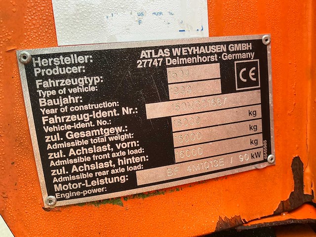 1999 atlas 1504 mobiele kraan defect - afbeelding 43 van  48