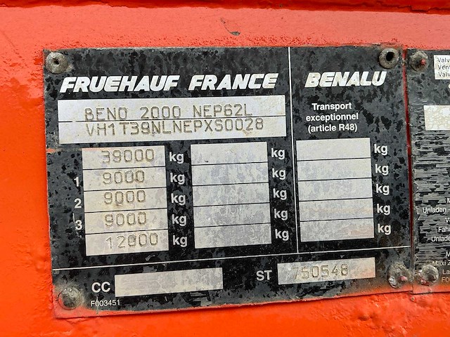 1999 benalu t39nlnep bulktrailer (75165-188) - afbeelding 6 van  12