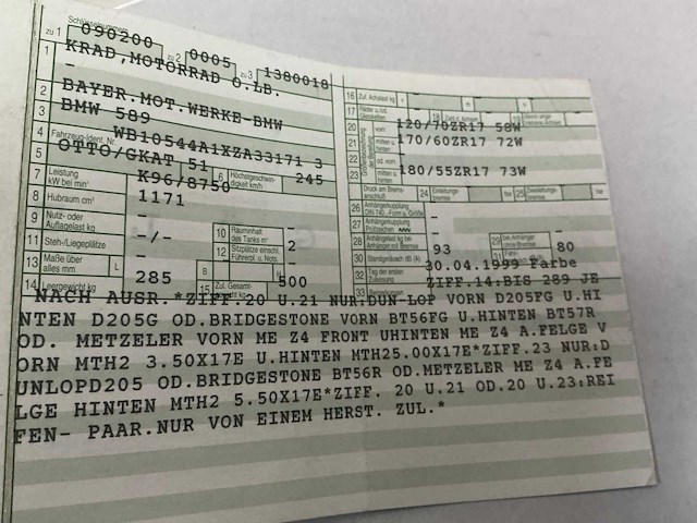 1999 bmw k1200rs motorfiets - afbeelding 10 van  18