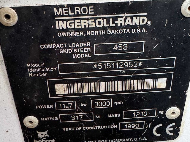 1999 bobcat 453 schranklader / skidsteer - afbeelding 1 van  5