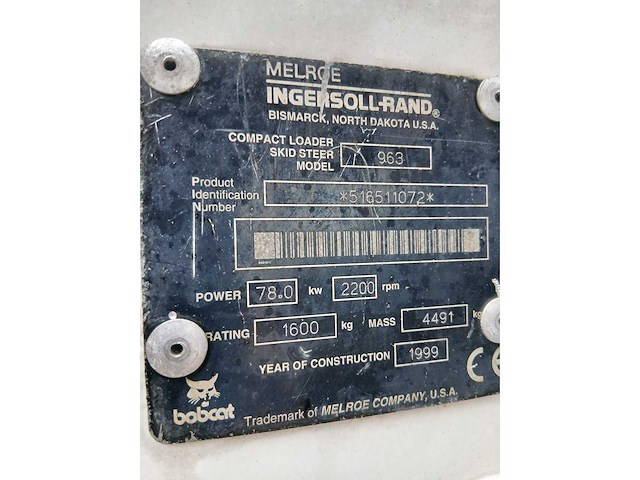 1999 bobcat 963 schranklader - afbeelding 4 van  5