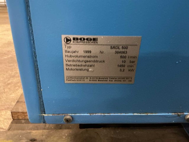 1999 boge srdl 500 luchtcompressor - afbeelding 9 van  10