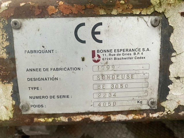 1999 bonne esperance s.a. be 3050 anker boorinstallatie - afbeelding 21 van  22