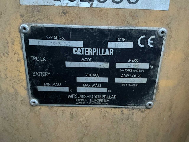 1999 caterpillar ep25 vorkheftruck - afbeelding 4 van  15