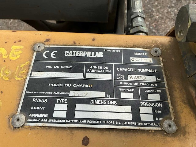 1999 caterpillar gc60k vorkheftruck - afbeelding 26 van  32