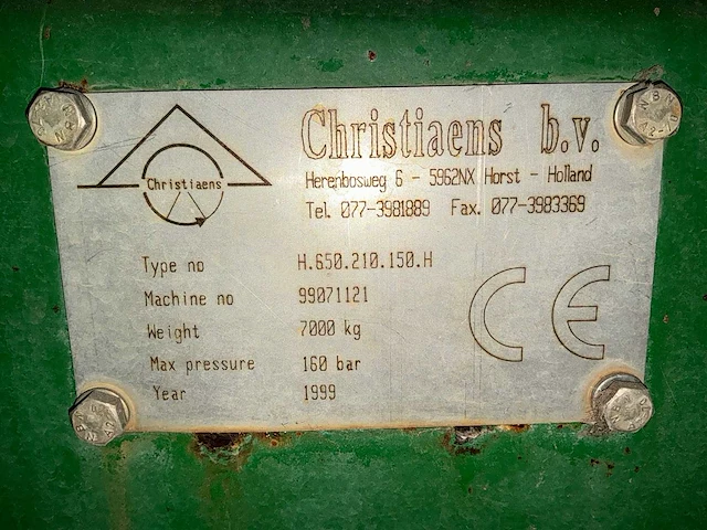 1999 christiaens h.650.210.150.h compost-/substraathopper – 7.000 kg - afbeelding 25 van  31
