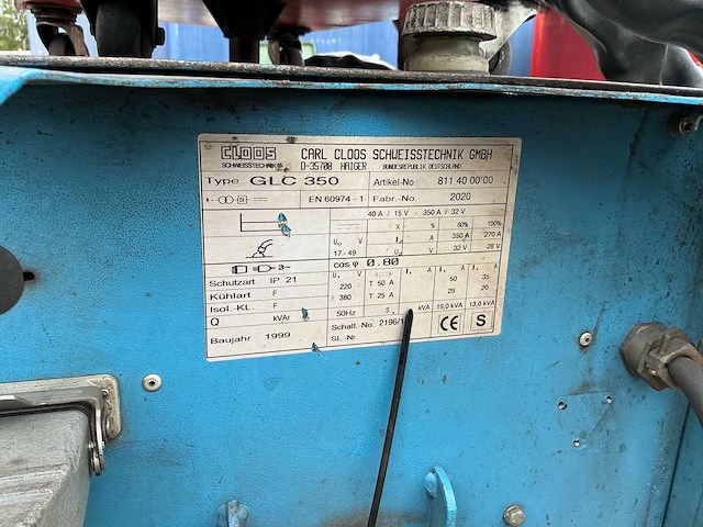 1999 cloos glc350 mig lasapparaat - afbeelding 4 van  6