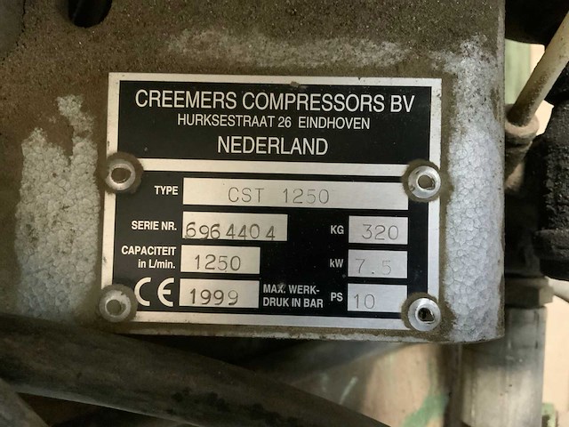 1999 creemers gst 1250 luchtcompressor - afbeelding 6 van  6