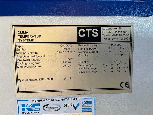1999 cts c+10/200 klimaat testkast - afbeelding 5 van  7