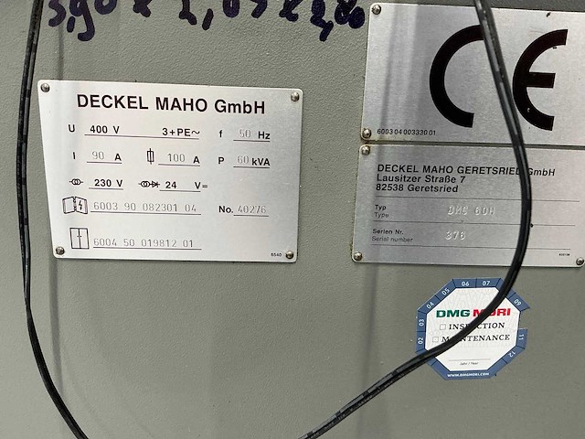 1999 decker maho dmc 60h cnc horizontale machinecentra - afbeelding 22 van  29