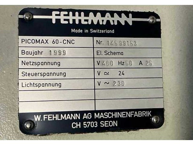 1999 fehlmann picomax 60 verticale machinecentra - afbeelding 4 van  12