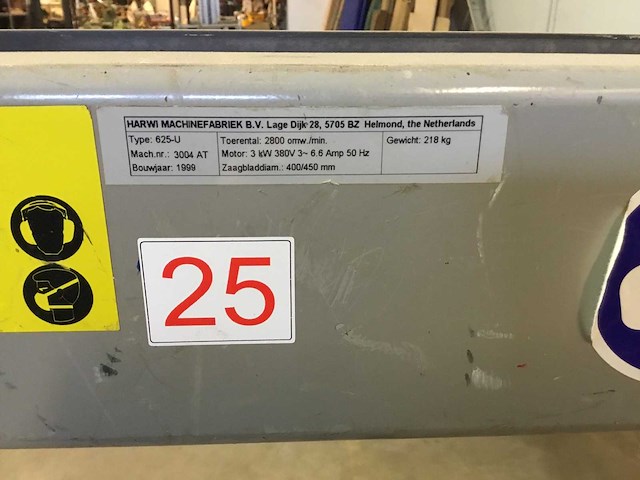 1999 harwi 625 h radiaalafkortzaagmachine - afbeelding 6 van  8