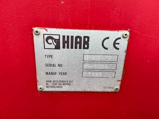1999 hiab r165-f3 open laadbak - afbeelding 10 van  20