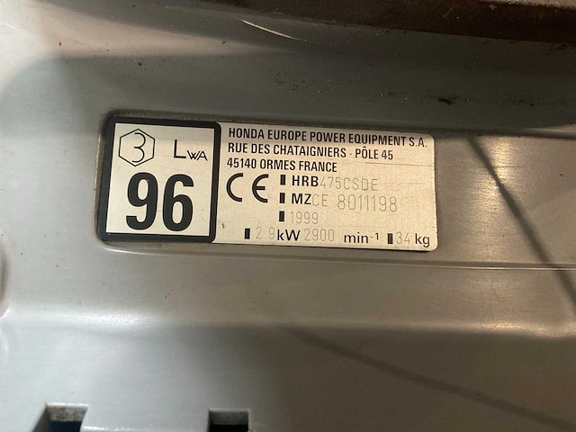 1999 honda hrb 475csde grasmaaier - afbeelding 6 van  6