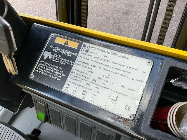 1999 hyster h2.00xm vorkheftruck - afbeelding 12 van  12