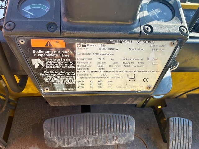 1999 hyster s5.50xls vorkheftruck - afbeelding 5 van  15