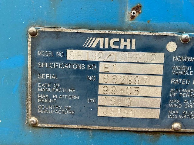 1999 iichie sr182/tsr602 hoogwerker - afbeelding 3 van  12