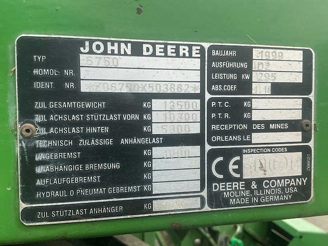 1999 john deere 6750 hakselaar - afbeelding 38 van  43
