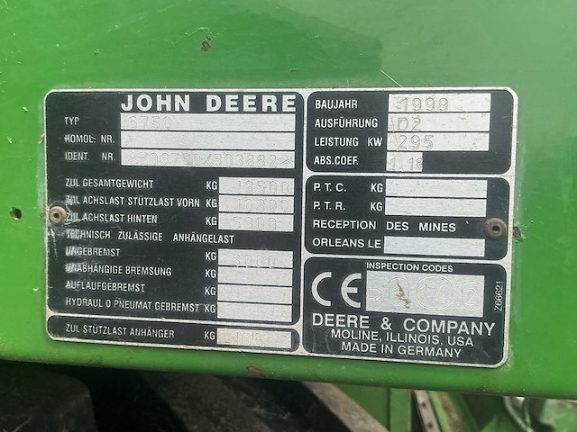 1999 john deere 6750 veldhakselaar - afbeelding 37 van  43