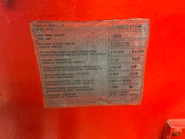 1999 jumbo 115m heater - afbeelding 2 van  9