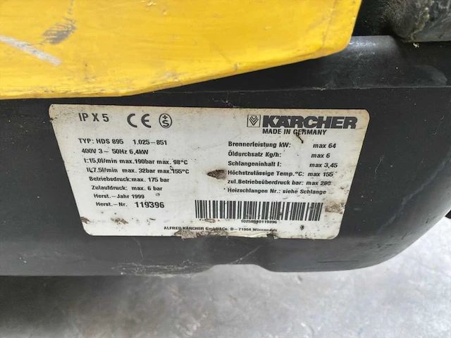 1999 kärcher hds 895 hogedrukreiniger - afbeelding 3 van  11