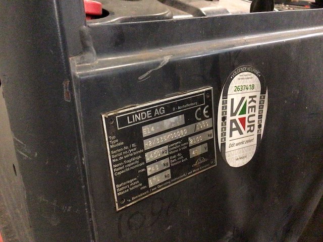 1999 linde e14 vorkheftruck - afbeelding 12 van  12