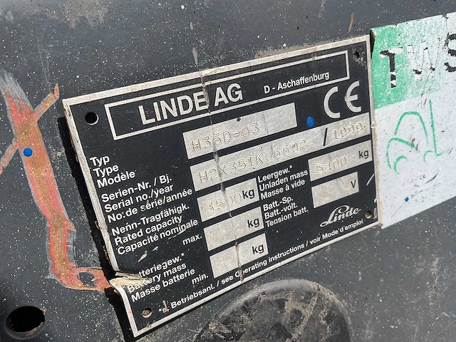 1999 linde h 35-03 vorkheftruck - afbeelding 4 van  13