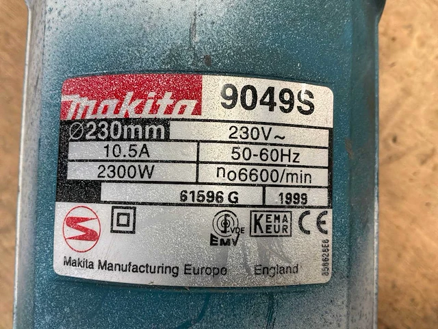 1999 makita 9049s haakse slijpmachine - afbeelding 3 van  3