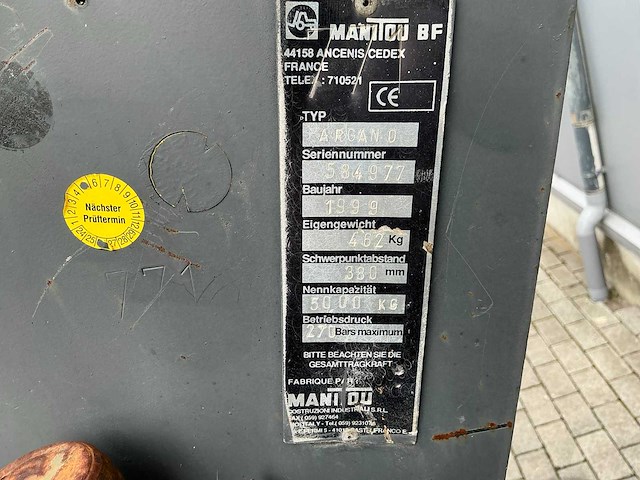 1999 manitou argan o hydraulische lier ( 5t ) - afbeelding 6 van  6