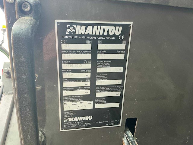 1999 manitou mrt 1432 - roterende verreiker - afbeelding 19 van  26