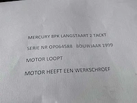 1999 mercury 8 pk 2 takt langstaart buitenboordmotor - afbeelding 8 van  8