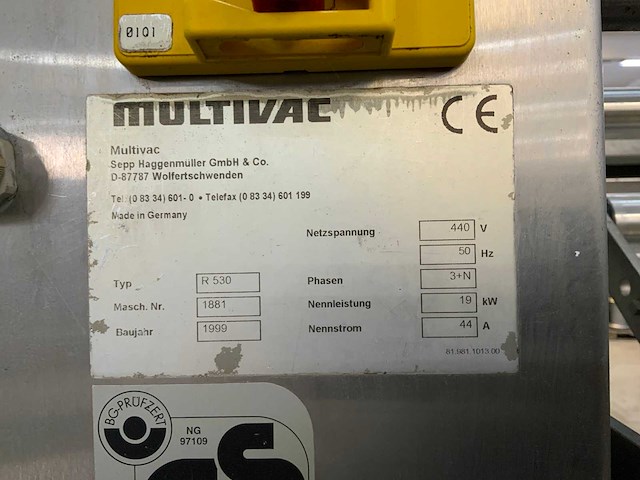 1999 multivac r 530 dieptrekmachine - afbeelding 5 van  5