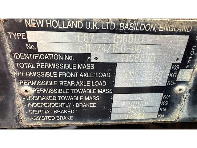 1999 new holland 8160 vierwielaangedreven landbouwtractor - afbeelding 4 van  12