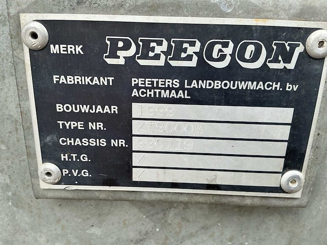 1999 peecon zt9000w mesttank - afbeelding 24 van  27