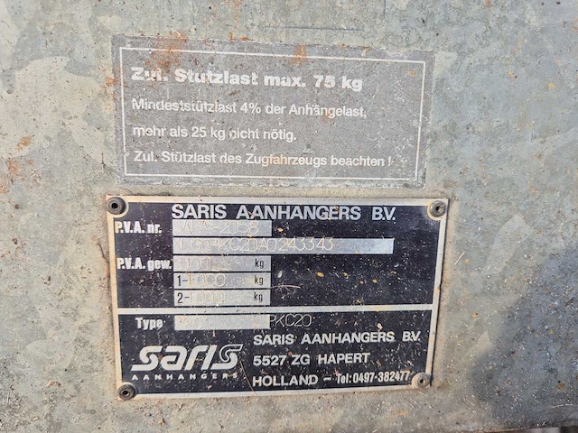 1999 saris sara-2058 kiepaanhangwagen - afbeelding 6 van  6