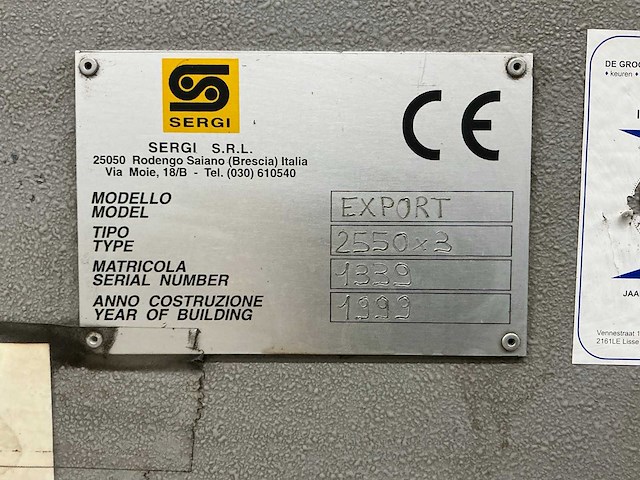 1999 sergi export 2550 x 3 plaatwals - afbeelding 9 van  14