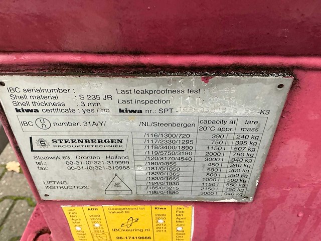 1999 steenbergen mobiele dieseltank - afbeelding 3 van  12