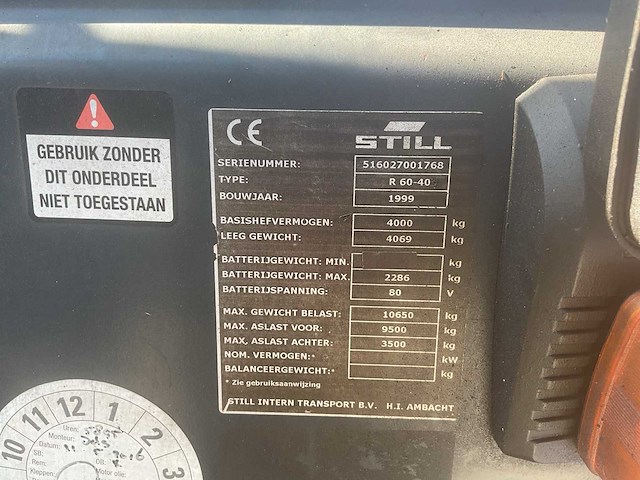 1999 still r60-40 vorkheftruck - afbeelding 2 van  10