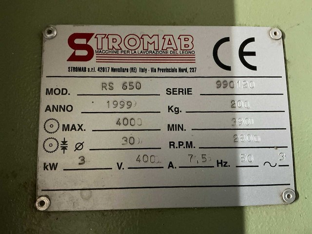 1999 stromab rs 650 radiaalafkortzaagmachine - afbeelding 2 van  10
