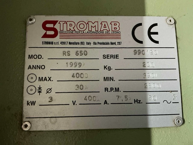 1999 stromab rs 650 radiaalafkortzaagmachine - afbeelding 3 van  11
