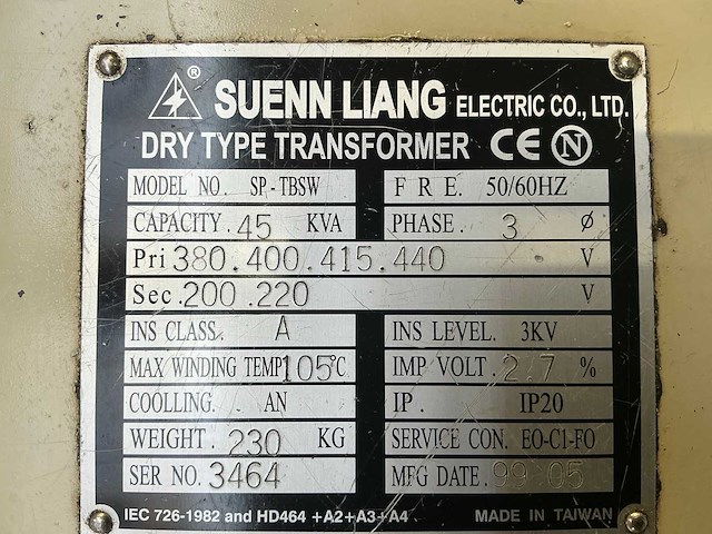 1999 suenn liang sp-tbsw transformator - afbeelding 2 van  4