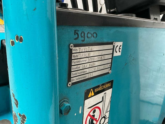 1999 toyota 3fbl9 vorkheftruck - afbeelding 2 van  23