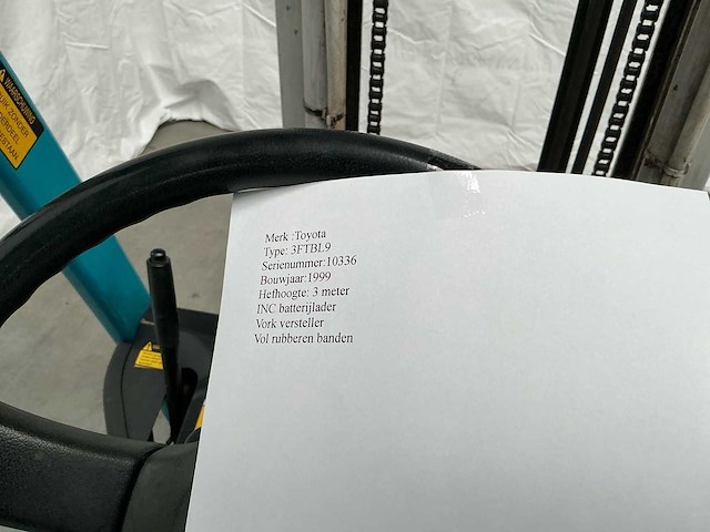 1999 toyota 3fbl9 vorkheftruck - afbeelding 5 van  23