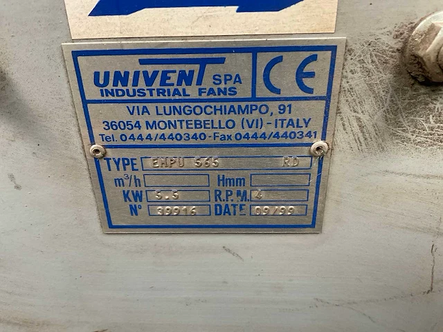 1999 univent enpu 565 filterafzuiginstallatie (2x) - afbeelding 8 van  8