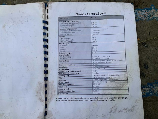 1999 upright sl20 hoogwerker - afbeelding 11 van  20