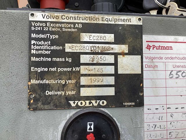 1999 volvo ec280 rupsgraafmachine - afbeelding 5 van  64